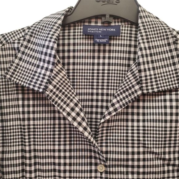 Jones New York Signature Plaid Button Down Shirt - Picture 3 of 9